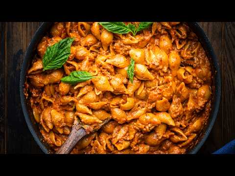 One-Pot Creamy Beef and Shells - Easy Back To School Meal