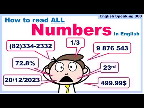 How to read ALL NUMBERS in English Big numbers Decimals/Ordinal/Fractions/Dates/Addresses/Phone