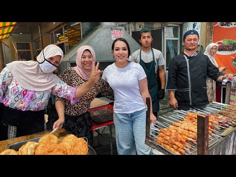 UZBEKISTAN! BIG BAZAAR! It's +50 outside! Let's try ALL THE STREET FOOD! They gave us ALL THEIR P...