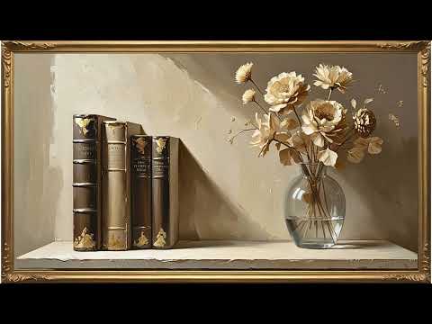 FRAMED TV ART VINTAGE AUTUMN FALL GOLD FLORAL SCREENSAVER ABSTRACT PAINTING AMBIENT WALLPAPER 4K