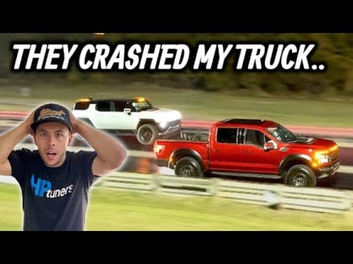 HOTEL VALET CRASHED MY TRUCK!… So I Bought a 2025 Raptor R and Raced a 1000HP Hummer EV, TRX & RS7!