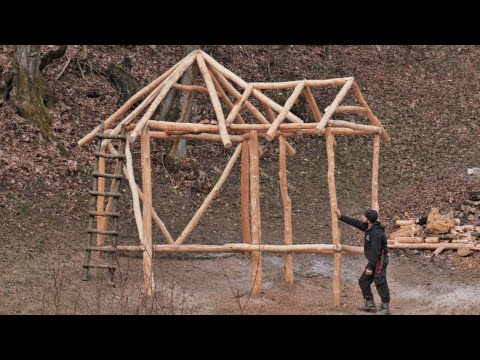 The beginning of lonely construction in the forest. Part 1