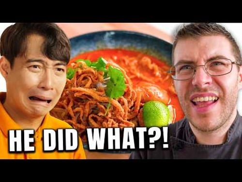 Pro Chef Reacts.. To Can Joshua Weissman Make Curry Noodles? (Khao Soi)