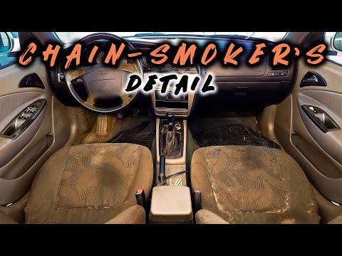 Fantastic Cleaning of an Old Smoke-Filled Station Wagon / Car Interior Detailing ASMR