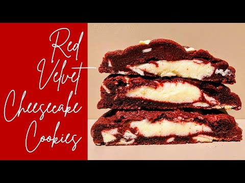 How to make Chunky Red Velvet Cheesecake stuffed Cookies | NYC Style | Recipe