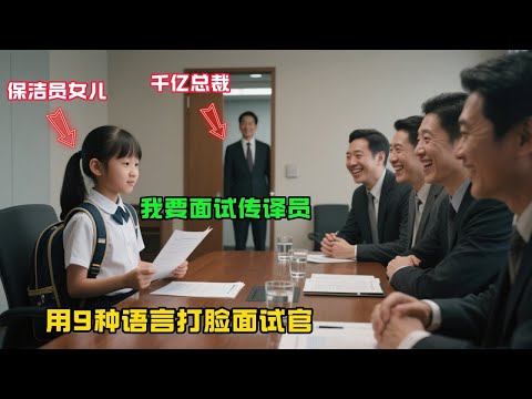 麵試官聽到保潔員女兒要麵試傳譯員時,都在嘲笑她,直到她用9種語言讀完文件,全場驚呆了……#情感故事#故事分享 #溫情故事#正能量