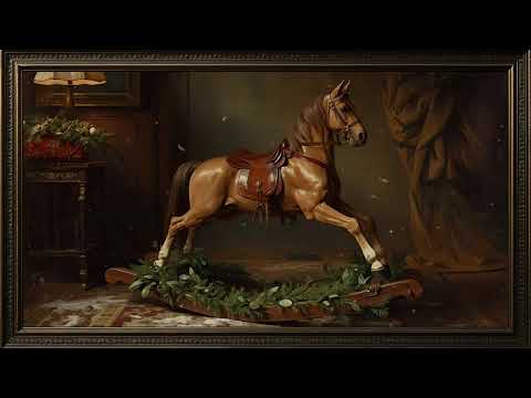 Ralph Lauren Inspired TV Art | Old Money Christmas Rocking Horse | Moody Equestrian @99for1TVart