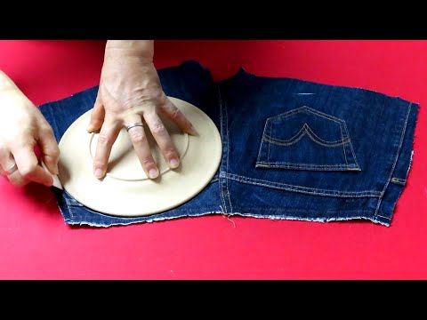 DIY안입는 청바지로 "백포켓" 살려서 "원형 크로스백" 만드는 방법!/How To Make Cute Cross Bag Using The "Back Pockets"
