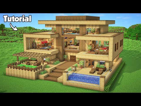 Minecraft: How to Build a Survival Wooden House Tutorial (Easy) #3 - Interior in Description!