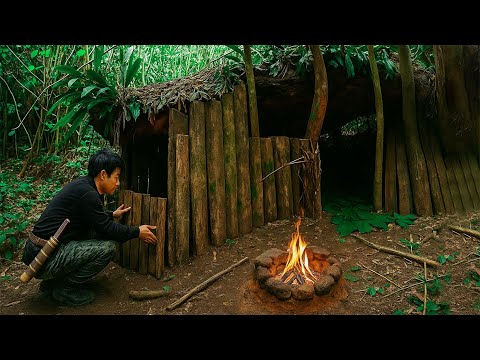 101 Days Alone in the Forest, Finding Wild Food, Making Traps, Picking Bamboo Shoots,Cooking