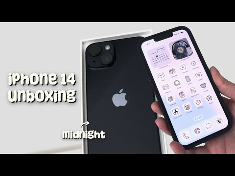 iPhone 14 (Midnight) Unboxing | Custom Home Screen | Camera Test | Aesthetic