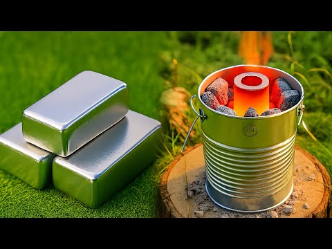 アルミ缶でインゴット作ってみた 溶解炉から作ってみた!