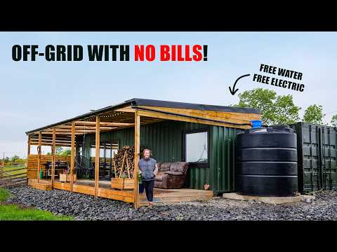 Living On Rainwater & Solar Power In This OFF-GRID, Modern, Shipping Container Home!