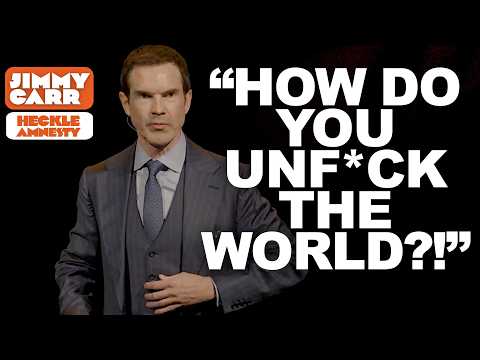 Jimmy Carr Crowd Work: American Heckler Asks Jimmy How To Fix The World