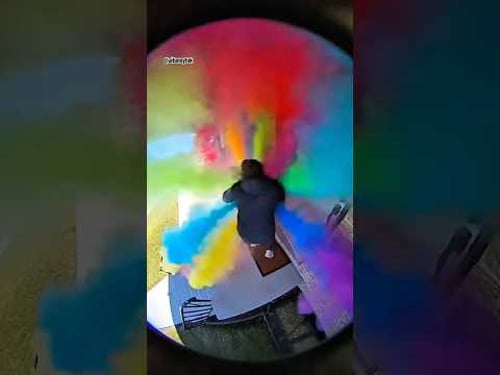 Rainbow Revenge on Porch Pirate