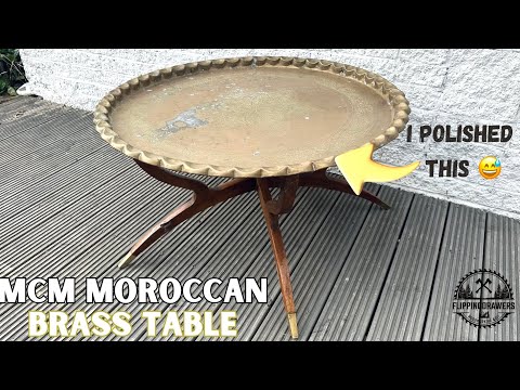 Mid Century Moroccan Brass Coffee Table Restoration. Fun challenge with @midcenturyflipper