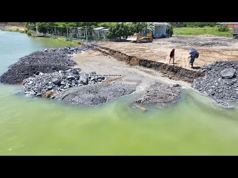 OMG!!This morning, Land Sink! Slide Down Again Repaire Back with Trucks & Bulldozer SHANTUI C2