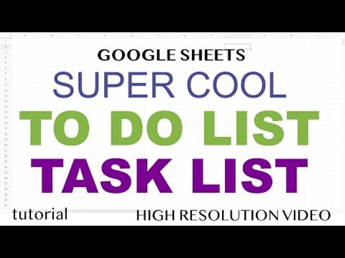 How to Create a To Do List, Task List - Google Sheets Template
