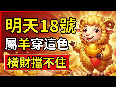 生肖羊注意!明天12月18號,農曆十月二十九是「明堂黃道日」,你穿這顏色必發財!天天發財到年底!#屬羊 #生肖羊運勢 #財運 #偏財 #招財顏色 #黃道日 #屬羊運勢 #幸運顏色 #轉運 #生肖羊