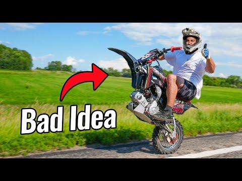 Riding Dirt Bike with No Front Wheel!