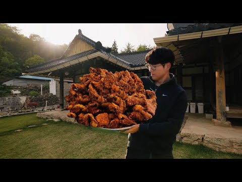 Super Crispy Chicharrones cooking in the countryside