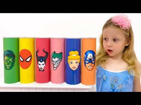 나스티아와 친구들 디즈니 공주와 슈퍼 히어로로 변했습니다