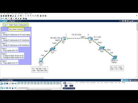 Free CCNA 200-301 v1.1 Lab 7 - Static Route Configuration