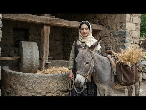 Village Life In Iran: Amazing Bread Baking & Donkey Riding By A Girl