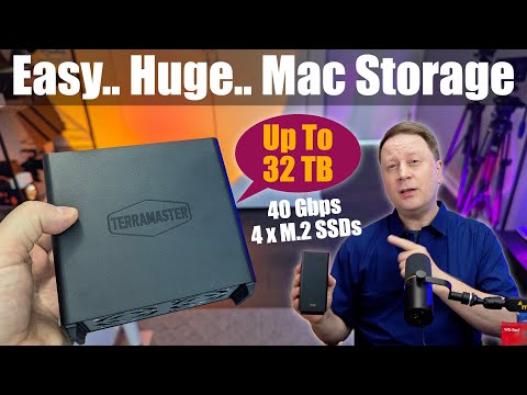 External Mac Storage with 4 x M.2 NVMe SSDs and 40 Gbps - up to 32TB Easy - TerraMaster D4 SSD