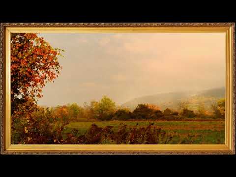 Autumn Trees Landscape Painting | Gold Frame TV | Art Screensaver for TV Wallpaper | 2 Hours