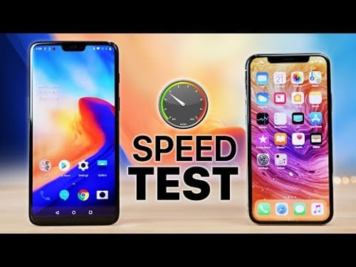 OnePlus 6 vs iPhone X Speed Test!