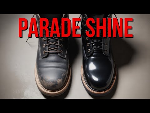 Severely Damaged Leather Boots Restored to Military Mirror Shine