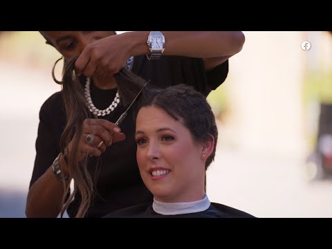 3 women get buzzcuts on TV show (4K edit)