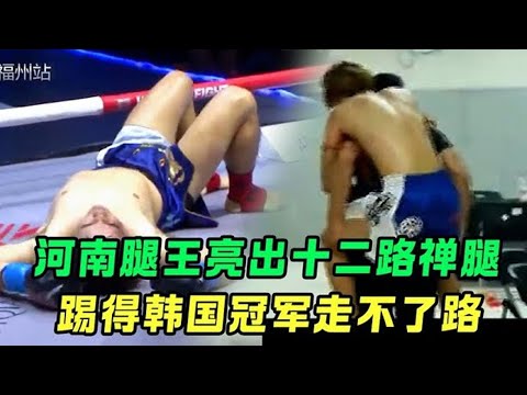 Henan Leg Wang showed 12 Zen legs kicked until the South Korea player couldn't walk and was carri