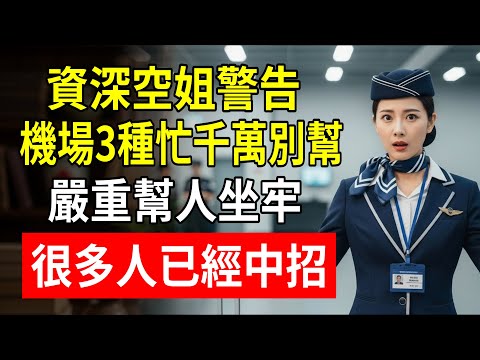 資深空姐警告:機場3種忙千萬別幫!嚴重幫人坐牢,很多人已經中招!#機場毒騾 #空姐提醒 #詠晴 #行李騙#趕緊跑