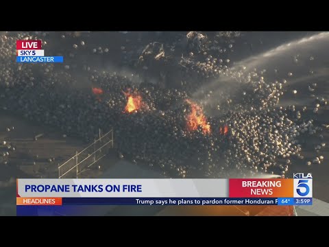 Propane truck catches fire near Lancaster
