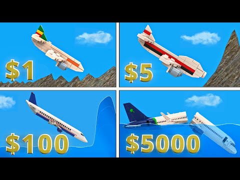 $1 vs $5000 LEGO Plane Crash in Floating Sandbox