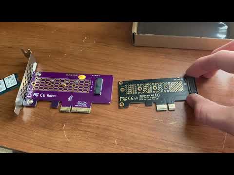 PCIe X1 and X4 to NVME SSD adapter cards review and install