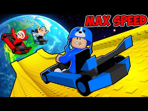Reaching MAX SPEED in Roblox Ride and Slide...