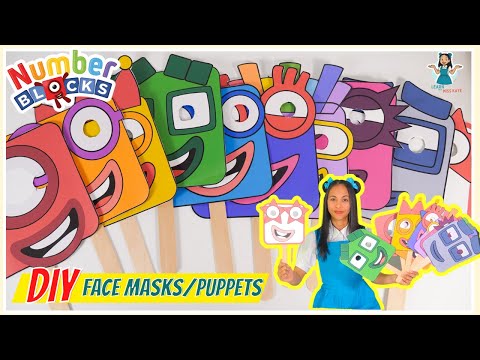 DIY NUMBERBLOCKS FACE MASK or PUPPETS | Count 1 to 10 | Numberblocks Mathlink Cubes 1-10