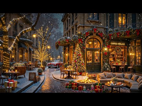 Christmas Ambience at Cozy Coffee Shop Ambience 🎄 Smooth Christmas Jazz Music for Work, Study