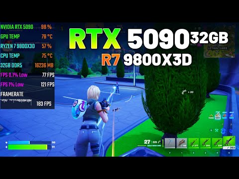 NVIDIA RTX 5090 + RYZEN 7 9800X3D | Fortnite: Chapter 7 | 4K