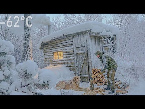 Surviving a Brutal Winter with My Dog in a Log Cabin | No Power, No Help, -62°C