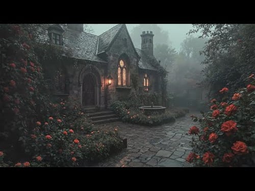 Rainy Spring Gothic Rose Garden | Cozy Study & Reading Experience | Dark Academia Soundscape