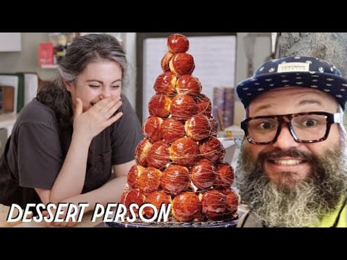 Claire Saffitz Teaches Amateur How To Make Croquembouche | Dessert Person