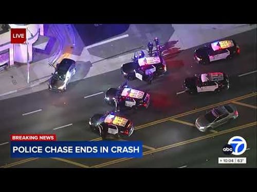 LIVE: Wild chase ends in crash in Canoga Park