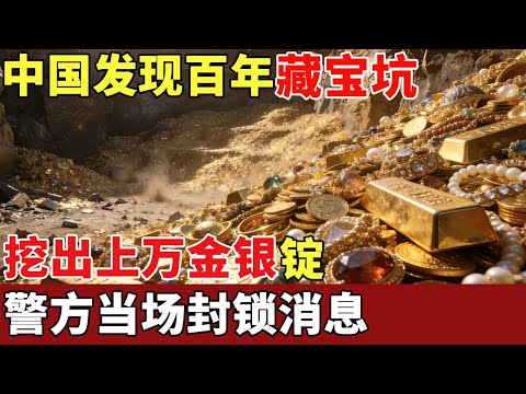 中国发现百年藏宝坑,挖出上万量金银锭,个个大过拳头,内藏镇国金玉玺,警方当场封锁消息【揭秘】