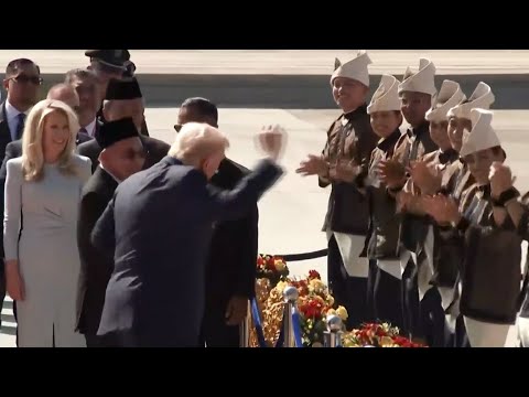 Trump dances in Malaysia after Air Force One landing at airport reception kicks off Asia trip