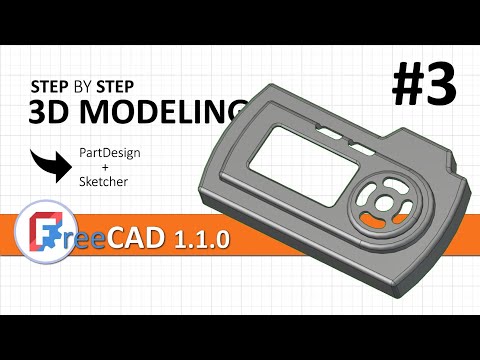 FreeCAD 1.1: 3D modeling exercise 3 | Sketch + PartDesign, pad, pocket, thickness, pollar pattern