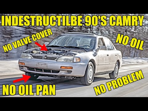 How Far Will A 90's Camry Go With NO OIL? Hidden Camera Taking It For An Oil Change With NO OIL PAN!